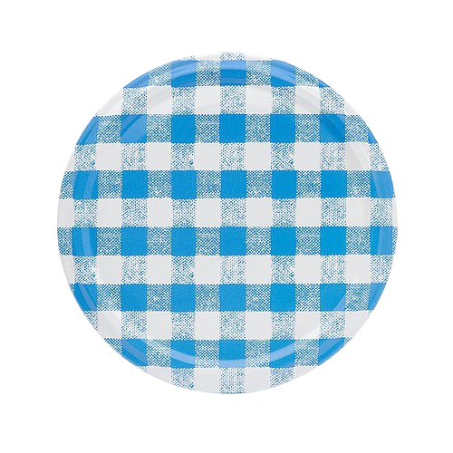 Fuduu.de - Gläserdeckel, 82 mm, blau-weiß kariert, 1 Stück