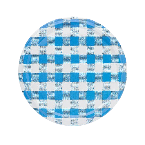 Fuduu.de - Gläserdeckel, 82 mm, blau-weiß kariert, 10 Stück