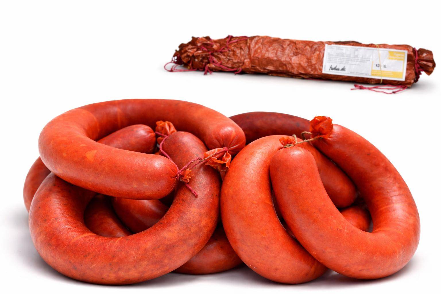 Fuduu.de - Kranzdarm, lachsrot, rot abgebunden, Kaliber 43/50 cm, 1 Bund