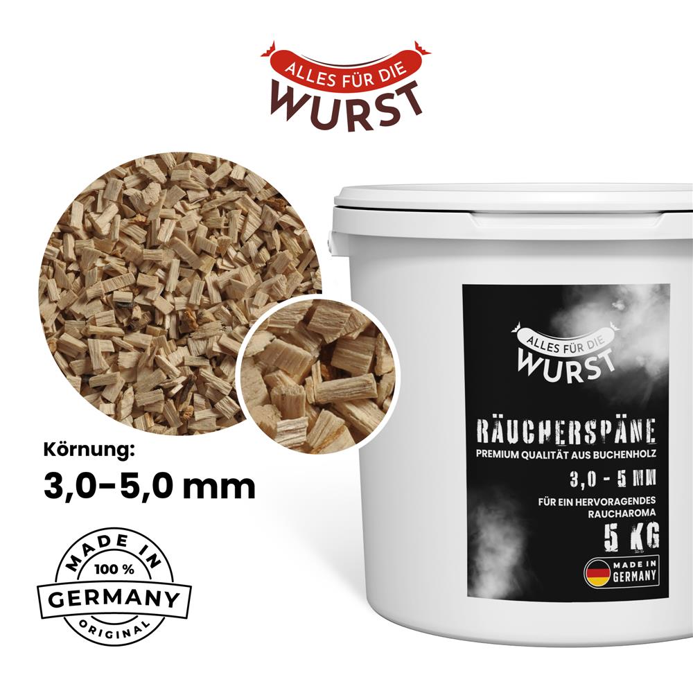 Alles für die Wurst - Räuchermehl Buche 10/40, mittelgrob, 5 kg Eimer