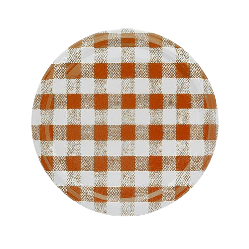 Fuduu.de - Gläserdeckel, 82 mm, braun-weiß kariert, 5 Stück