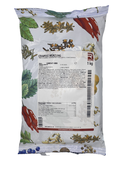 Raps - Cevapcici Würzung, 1 kg Beutel Raps - Cevapcici Würzung, 1 kg Beutel