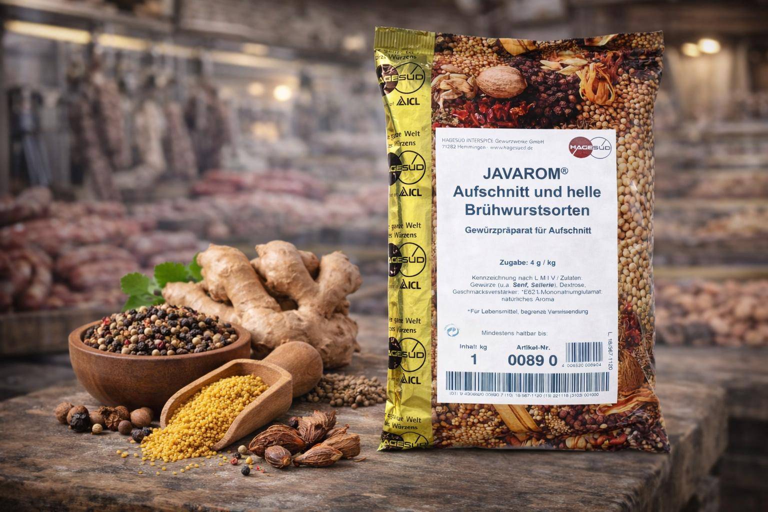 Hagesüd - Javarom Schinkenwurst, 1 kg Beutel