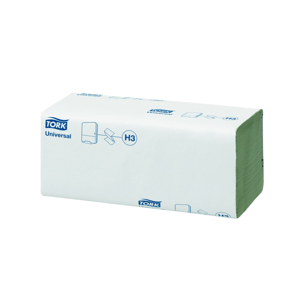 Tork - Zick Zack Papierhandtücher H3 Universal grün - Handtuchpapier für Spender - Falthandtücher 1-lagig - 20 x 200 Papier Tücher (24,8 x 23 cm), 290135