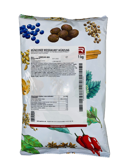 Raps - Münchner Weißwurst Würzung, 1 kg Beutel Raps - Münchner Weißwurst Würzung, 1 kg Beutel