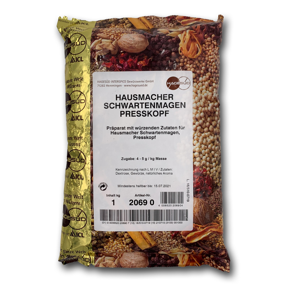 Hagesüd - Hausmacher Schwartenmagen, Presskopf, 1 kg Beutel Hagesüd - Hausmacher Schwartenmagen, Presskopf, 1 kg Beutel