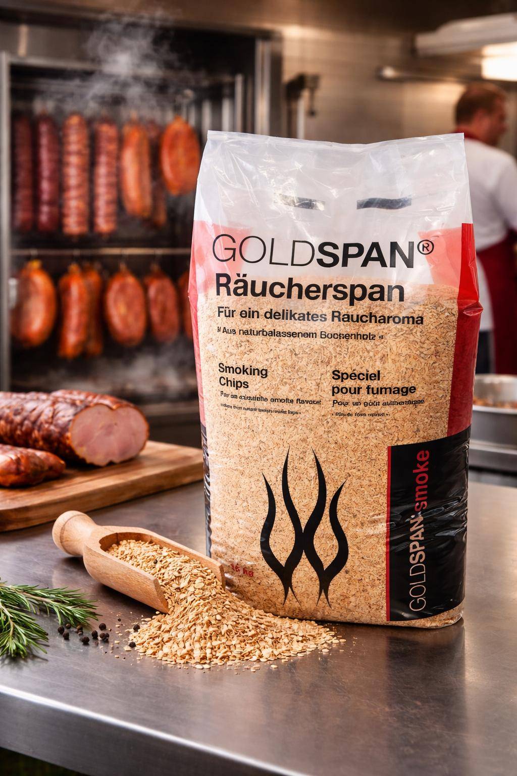 Goldspan - Räuchermehl Buche 10/40, mittelgrob, 15 kg Sack
