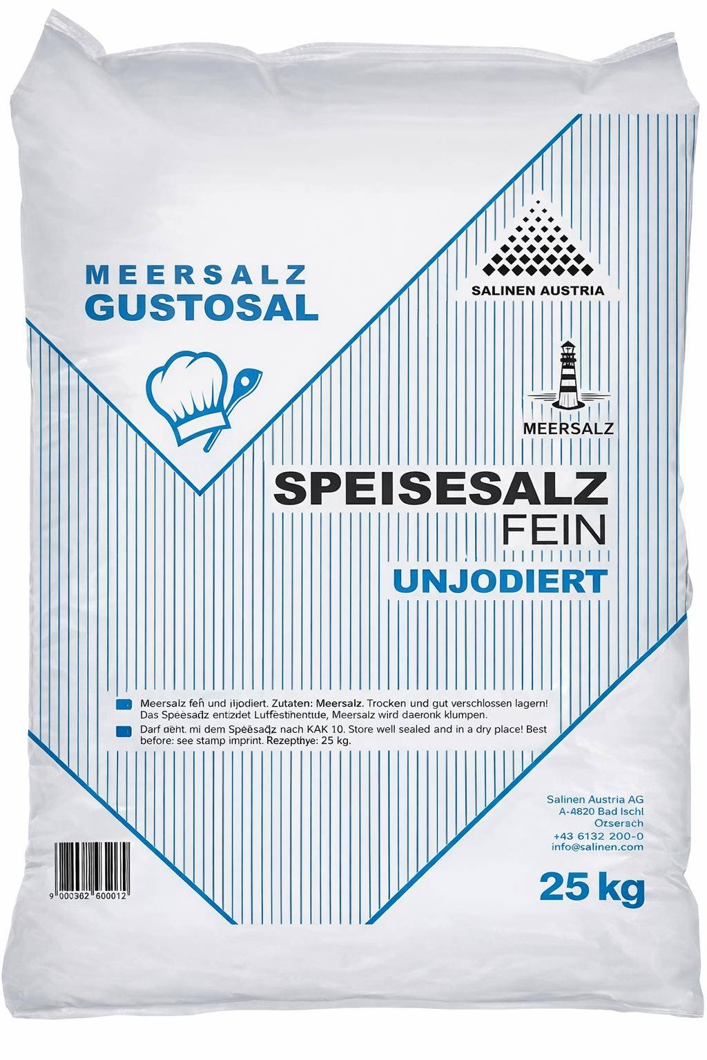 GustoMare - Meersalz fein, 0-1 mm, 25 kg Sack