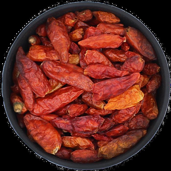 Chillies ganz, 1 kg Beutel