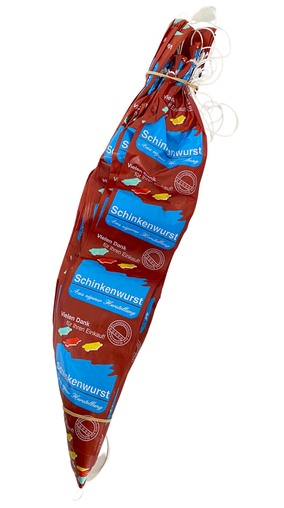Walsroder - F plus braun, Hausdruck "Schinkenwurst", Kaliber 60/50 mm, 1 Bund Walsroder - F plus braun, Hausdruck "Schinkenwurst", Kaliber 60/50 mm, 1 Bund