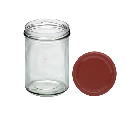 Fuduu.de - Sturzglas 440 ml, mit Deckel, verschiedene Motive, 15 Stück dunkelrot
