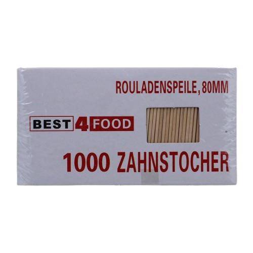 Best4Food - Holzspiesse (1 Spitze), 80 mm x 2,2 mm, 1000 Stück Best4Food - Holzspiesse (1 Spitze), 80 mm x 2,2 mm, 1000 Stück