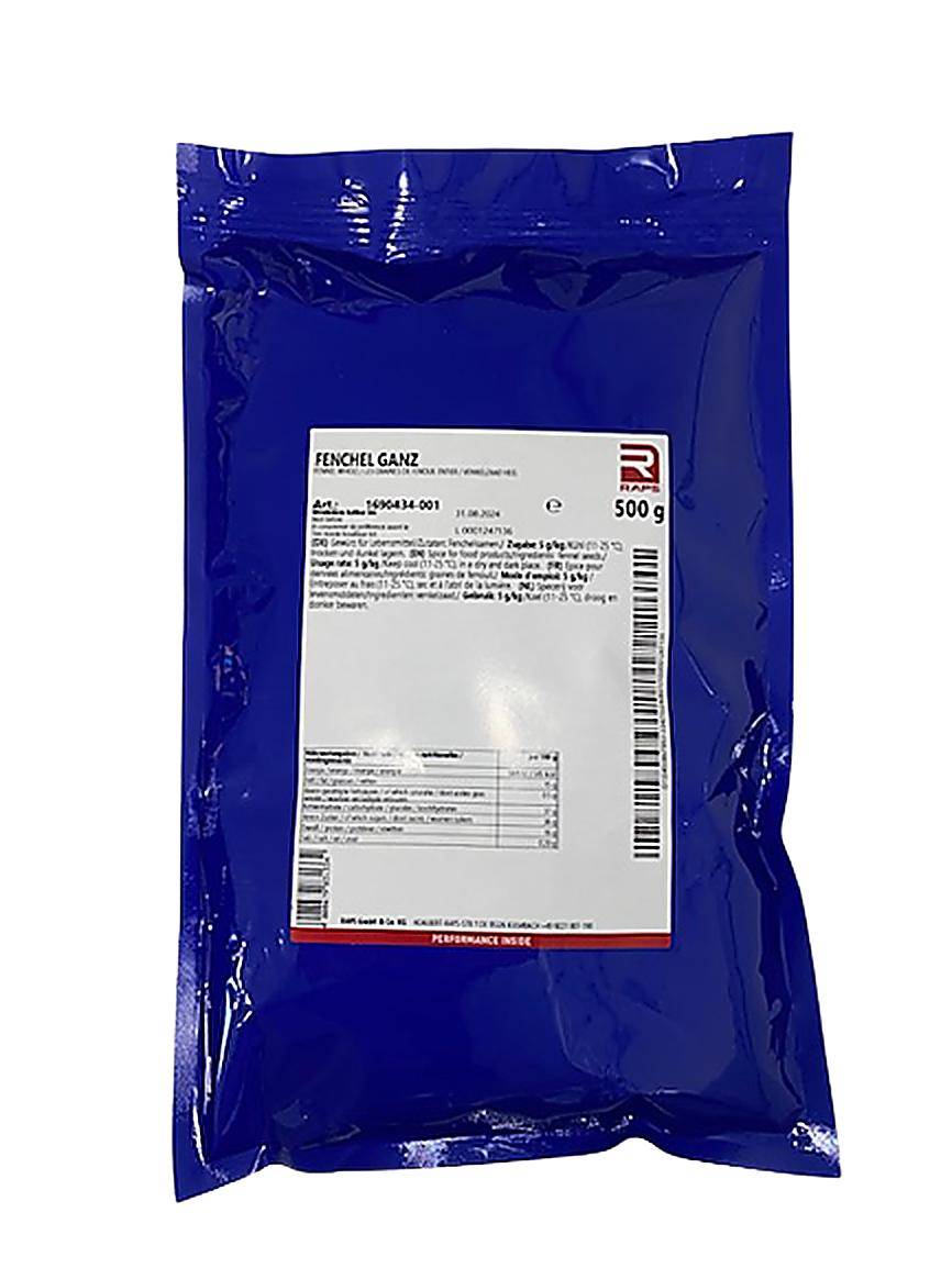 Raps - Fenchelsamen ganz, 500 g Beutel