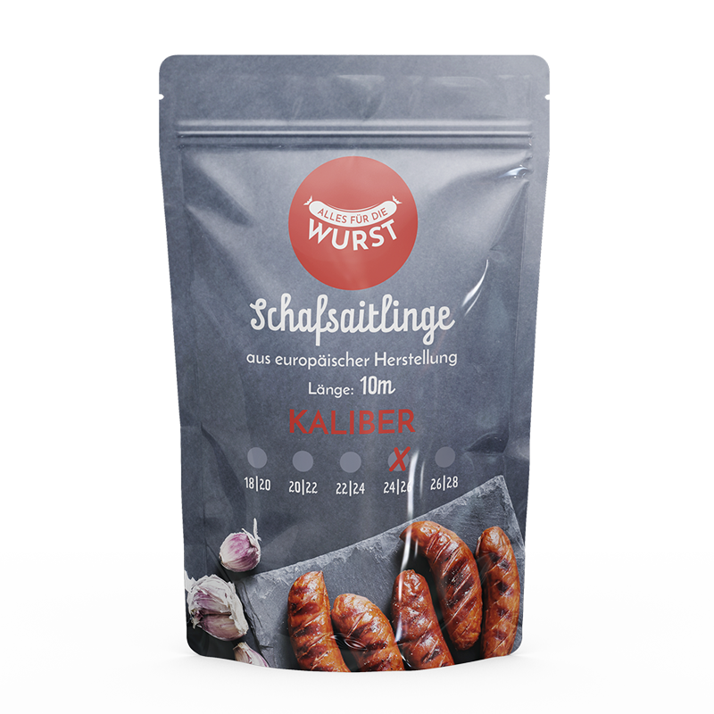 Alles für die Wurst - Irische Schafsaitlinge, 24 | 26 mm, 10 Meter Alles für die Wurst - Irische Schafsaitlinge, 24 | 26 mm, 10 Meter