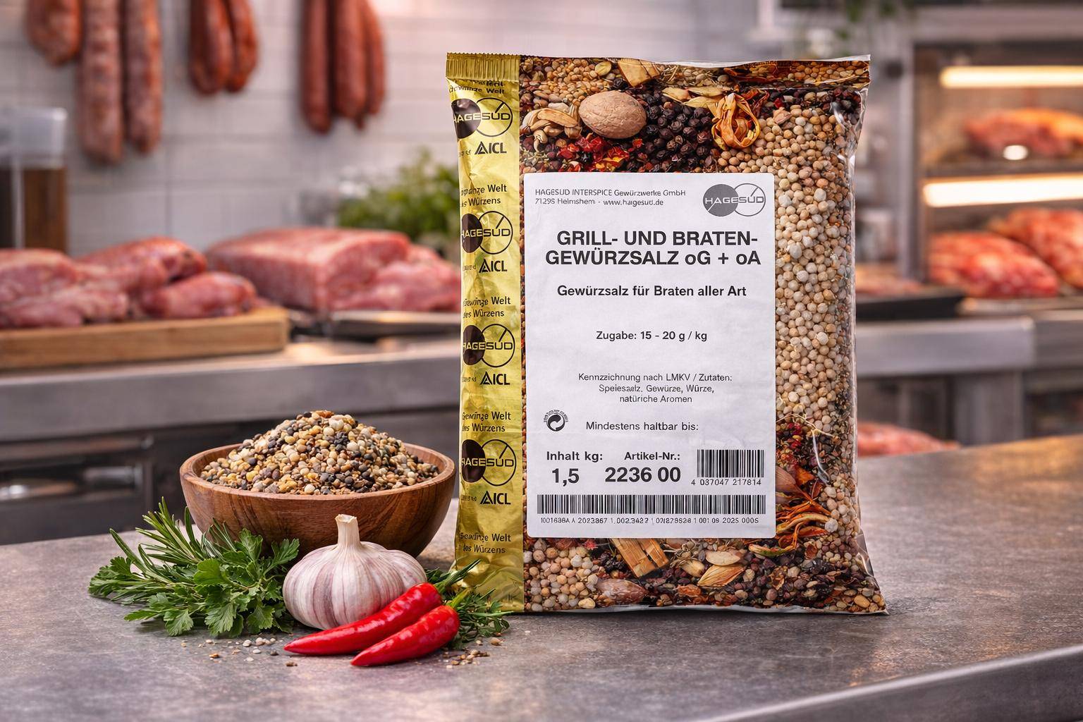 Hagesüd - Grill- und Bratengewürzsalz, 1,5 kg Beutel