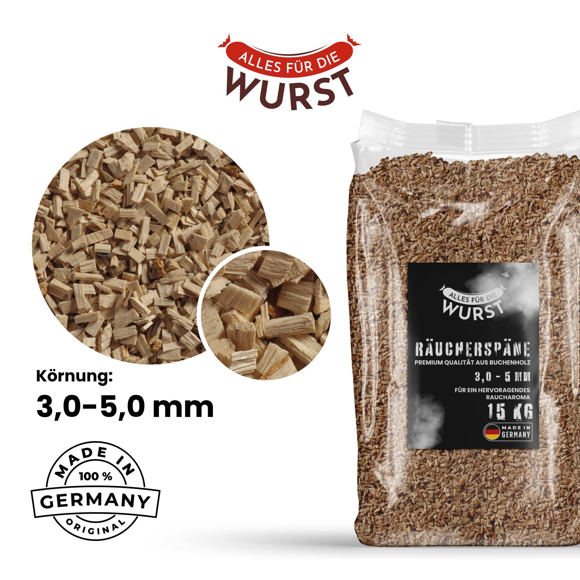 Alles für die Wurst - Räuchermehl Buche 10/40, mittelgrob