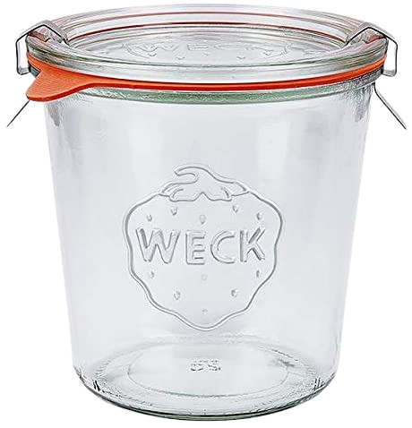 Weck - Sturzglas mit Deckel, inklusive Dichtungen und Klammern, 580 ml, 742, 6 Stück Weck - Sturzglas mit Deckel, inklusive Dichtungen und Klammern, 580 ml, 742, 6 Stück