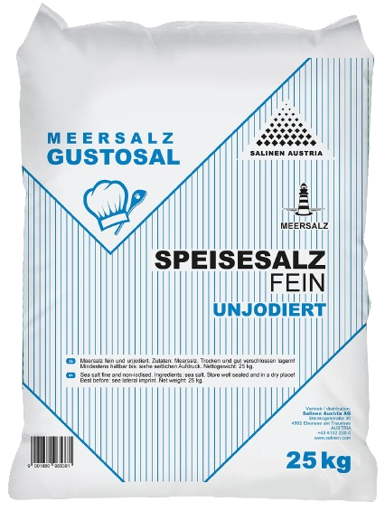 GustoMare - Meersalz fein, 0-1 mm, 25 kg Sack GustoMare - Meersalz fein, 0-1 mm, 25 kg Sack