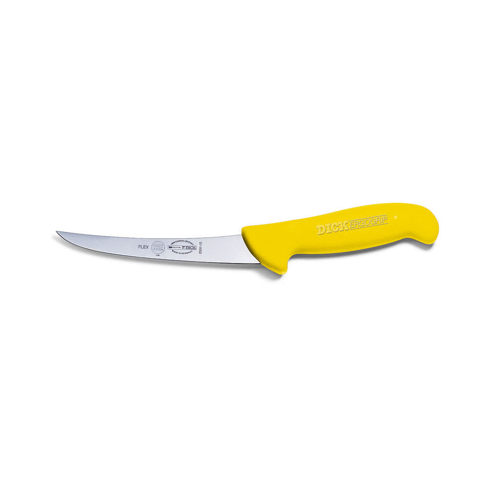 F. DICK - ErgoGrip Ausbeinmesser, geschweifte Klinge, flexibel, 15 cm, gelb, 8298115-02