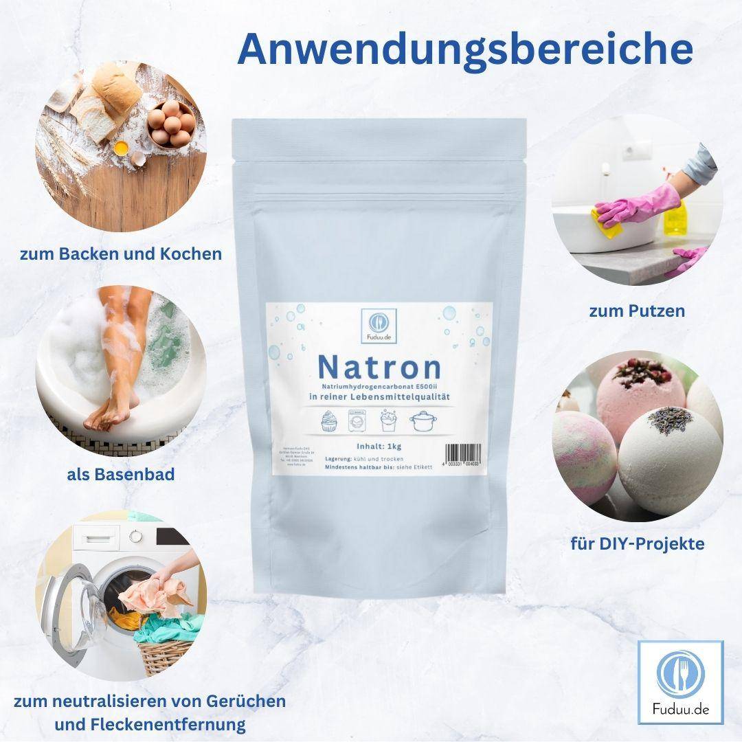 Fuduu.de - Natron Pulver E500 ii Natriumhydrogencarbonat, 1kg Beutel