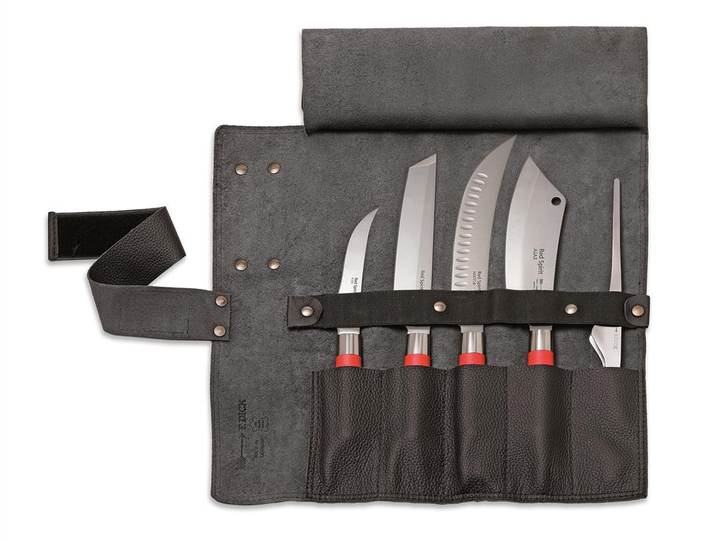 F. DICK - Leder-Rolltasche Red Spirit, 5-tlg, schwarz, 8176800-01