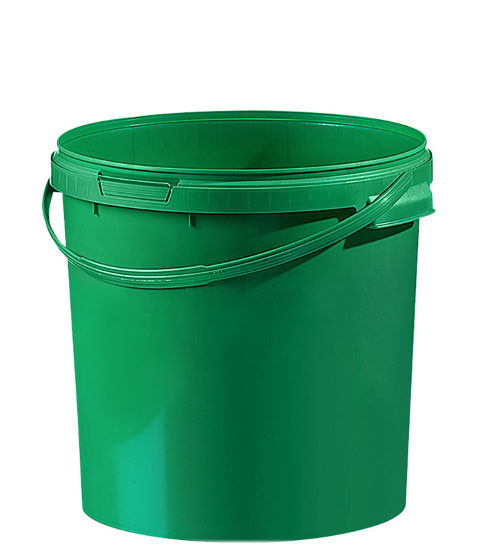 Kunststoff Eimer farbig, 21,1 ltr., mit Deckel, grün