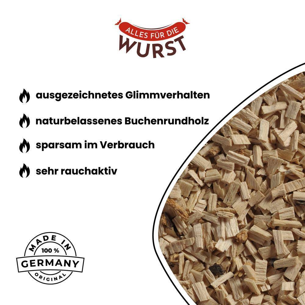 Alles für die Wurst - Räuchermehl Buche 10/40, mittelgrob, 15 kg Sack