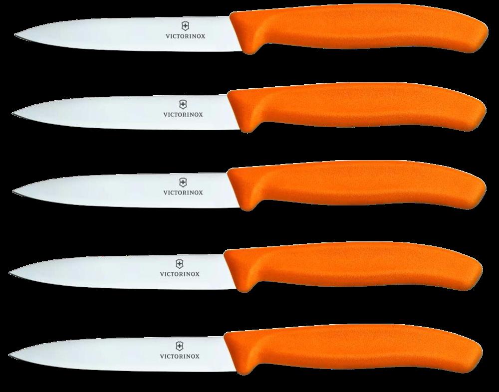 Victorinox - Küchen- Gemüsemesser Set, verschiedene Farben, 6.7706.L, (5 Messer à 1 Set) , orange