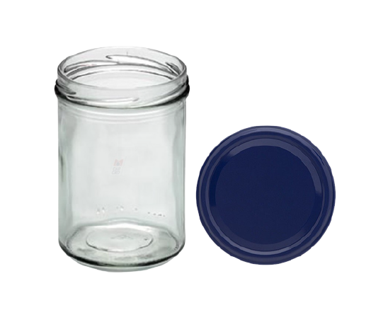 Fuduu.de - Sturzglas 440 ml, mit Deckel, verschiedene Motive, 15 Stück dunkelblau