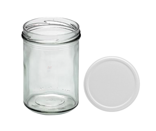 Fuduu.de - Sturzglas 440 ml, mit Deckel, verschiedene Motive, 15 Stück weiß